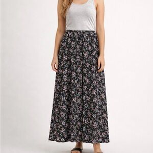 Coco Blue Women's Floral Button Front Midi Skirt Size Small